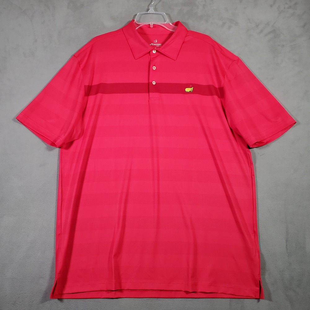 Masters Tech Polo Shirt Mens XL Red‎ Striped Performance Golf Golfcore Preppy